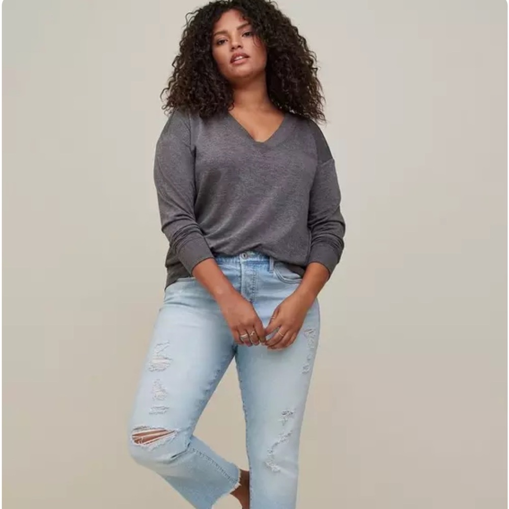 Torrid Relaxed Fit Sweatshirt - French Terry Deep Grey